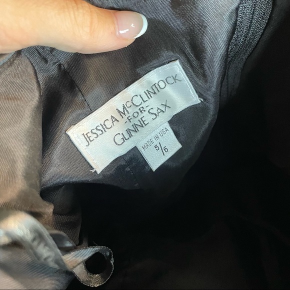 💛 Gunne Sax Black Corset Gown By Jessica McClintock Dress 2 - Picture 12 of 16